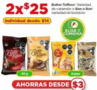 Bodega Aurrerá Butter Toffees 90g Variedad de caramelo o Bon o Bon 4pzas variedad de bombón oferta