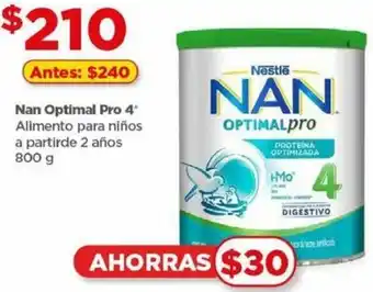 Bodega Aurrerá Nan Optimal Pro 4 Alimento para niños a partirde 2 años 800g oferta