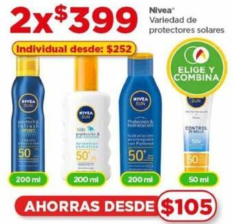 Bodega Aurrerá Nivea Variedad de protectores solares oferta