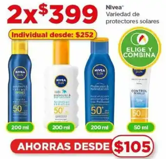 Bodega Aurrerá Nivea Variedad de protectores solares oferta