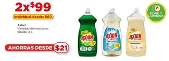 Bodega Aurrerá Axion Variedad de lavatrastes líquido 2 x 1.1 L oferta