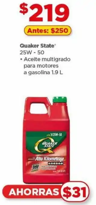 Bodega Aurrerá Quaker State 25W - 50 1.9L oferta