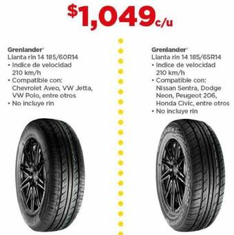 Bodega Aurrerá Grenlander Llanta rin 14 185/60R14 oferta