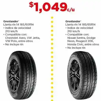 Bodega Aurrerá Grenlander Llanta rin 14 185/60R14 oferta