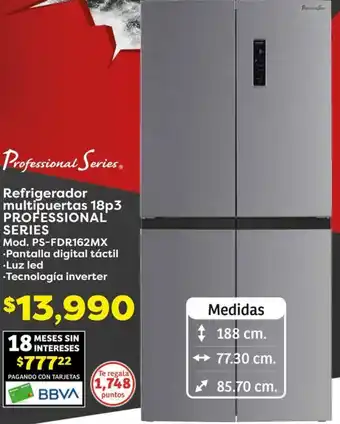 Soriana Híper Refrigerador multipuertas 18p3 PROFESSIONAL SERIES oferta