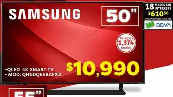 Soriana Híper SAMSUNG QLED 4K SMART TV 50" oferta
