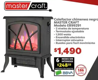 Soriana Híper Calefactor chimenea negro MASTER CRAFT Modelo EB99291 oferta