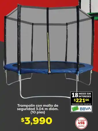 Soriana Híper Trampolín con malla de seguridad 3.04 m diám. 10 pies oferta