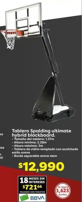 Soriana Híper Tablero Spalding ultimate hybrid blackboard oferta