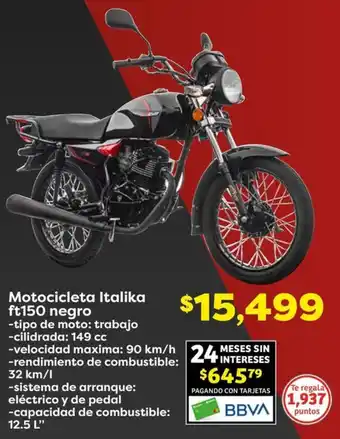 Soriana Híper Motocicleta Italika ft150 negro oferta