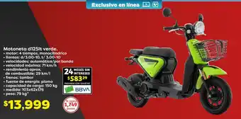 Soriana Híper Motoneta d125lt verde oferta