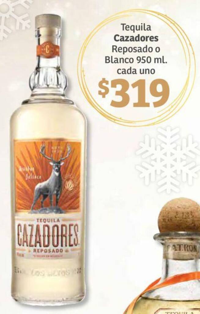 Tequila Cazadores Reposado o Blanco 950 ml. cada uno oferta en