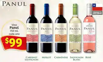 Soriana Híper Vino Panul 750 ml. cada uno oferta
