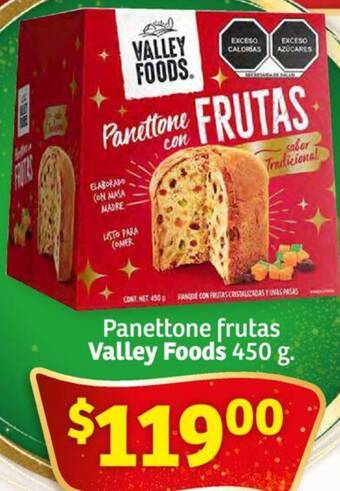 Soriana Híper Panettone frutas Valley Foods 450 g. oferta