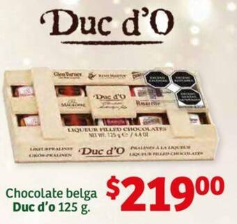 Soriana Híper Chocolate belga Duc d'o 125 g. oferta