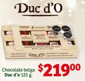 Soriana Híper Chocolate belga Duc d'o 125 g. oferta