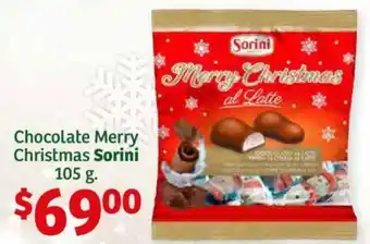 Soriana Híper Chocolate Merry Christmas Sorini 105g oferta