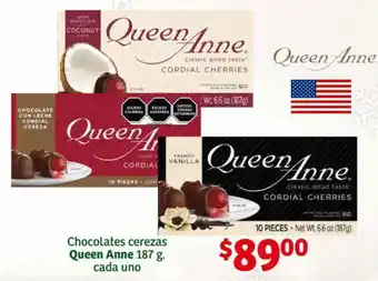 Chocolates cerezas Queen Anne 187 g. cada uno