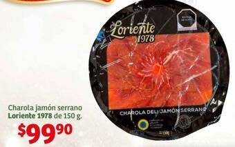 Soriana Híper Charola jamón serrano Loriente 1978 de 150 g. oferta