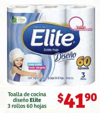Soriana Híper Toalla de cocina diseño Elite 3 rollos 60 hojas oferta