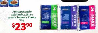 Soriana Híper Arena para gato aglutinable, fina o gruesa Trainer's Choice 3 kg. oferta