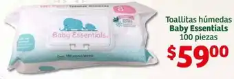 Toallitas húmedas Baby Essentials 100 piezas