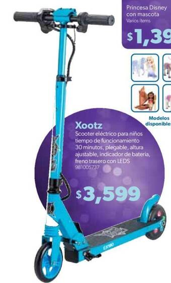 Sam's Club Xootz Scooter eléctrico para niños tiempo de funcionamiento 30 minutos, plegable, altura ajustable, indicador de bateria oferta