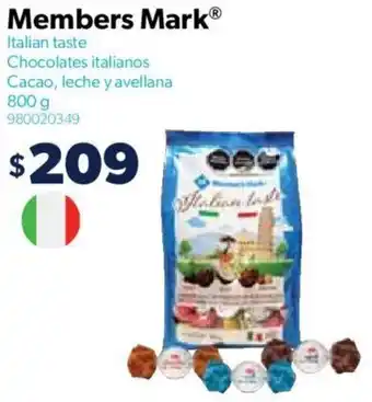 Sam's Club Members Mark Chocolates italianos Cacao, leche y avellana 800g oferta