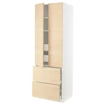 IKEA Sektion gabinete alto 2 puertas 4 cajones, blanco/askersund efecto fresno claro, 76x61x229 cm oferta