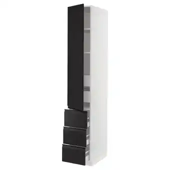 IKEA Sektion / maximera gabinete alto 1 puerta 5 cajones, blanco/upplöv carbón mate, 38x61x229 cm oferta