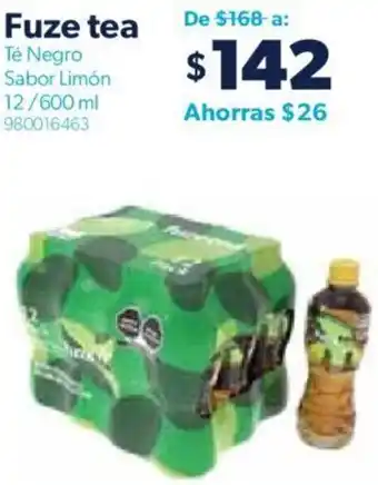 Sam's Club Fuze tea Té Negro Sabor Limón 12/600 ml oferta