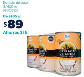 Sam's Club Extracto de coco 3/400 ml oferta