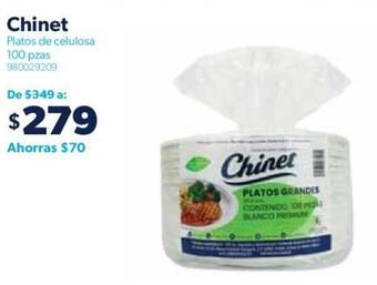 Sam's Club Chinet Platos de celulosa 100pzas oferta
