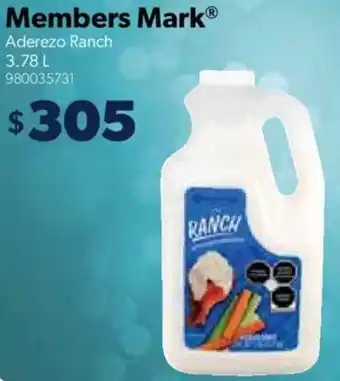 Sam's Club Members Mark Aderezo Ranch 3.78L oferta