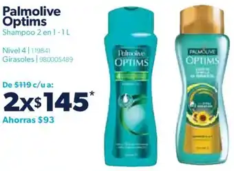 Sam's Club Palmolive Optims Shampoo 2 en 11L oferta