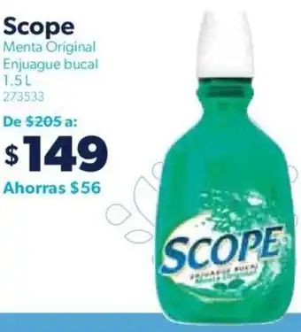 Sam's Club Scope Menta Original Enjuague bucal 1.5 L oferta