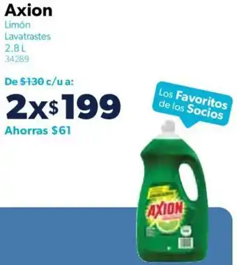 Sam's Club Axion Limón Lavatrastes 2x2.8L oferta