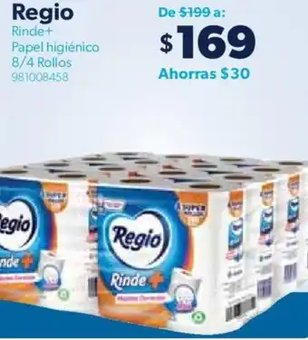 Sam's Club Regio Rinde+ Papel higiénico 8/4 Rollos oferta