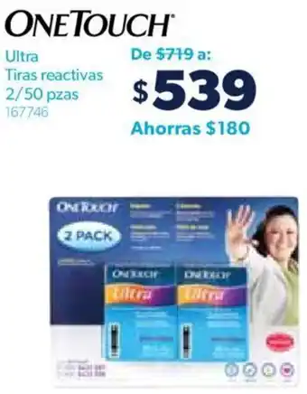 Sam's Club ONETOUCH Ultra Tiras reactivas 2/50 pzas oferta