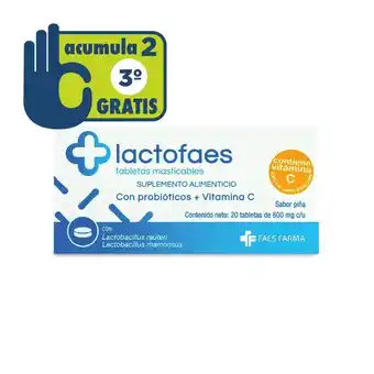 Farmacia San Pablo Lactofaes tabletas maticables con probióticos + vitamina c oferta