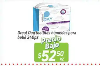HEB Great Day toallitas humedas para bebe 240pz oferta