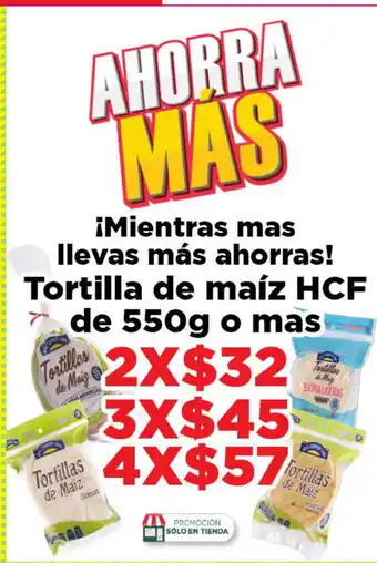 HEB Tortilla de maiz HCF de 550g o mas x 2 oferta