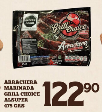 Alsuper Arrachera Marinada Grill Choice Alsuper 475 grs oferta