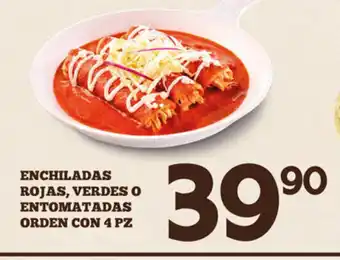 Alsuper Enchiladas Rojas, Verdes o Entomatadas Orden Con 4 Pz oferta