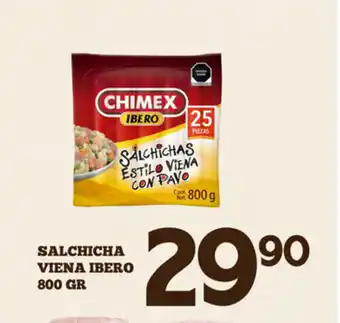 Alsuper Salchicha Viena Ibero 800gr oferta