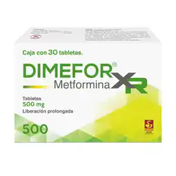 Farmacias YZA Dimefor xr 500mg 30 tabs oferta