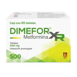 Farmacias YZA Dimefor xr 500mg 30 tabs oferta