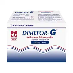 Farmacias YZA Dimefor g 500mg/5mg 60 tabs oferta