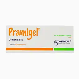 Farmacias YZA Pramigel 10mg/200mg/50mg 20 comp oferta