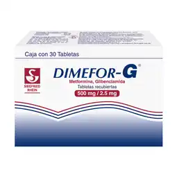 Farmacias YZA Dimefor g 500mg/2.5mg 30 tabs oferta
